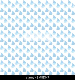 seamless wallpaper with a sailboat on the ocean waves Stock Vector