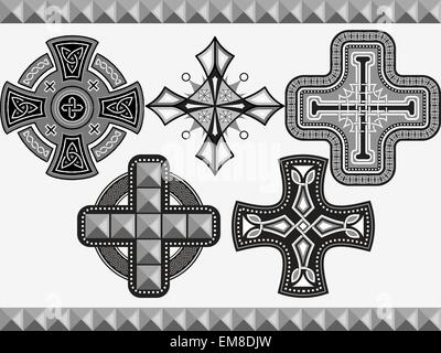 Set celtic crosses Stock Vector