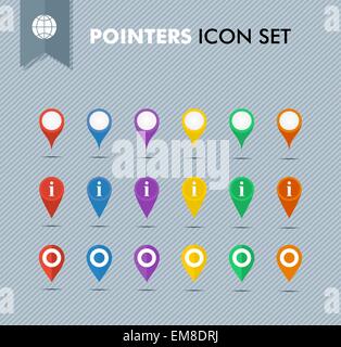 Pointers icons set EPS10 vector file. Stock Vector