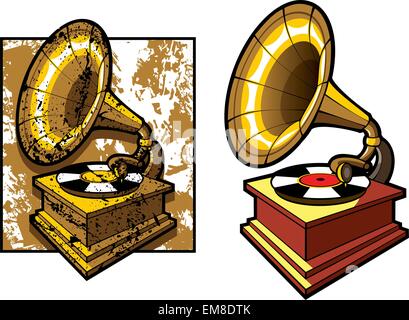 Old gramophone Stock Vector