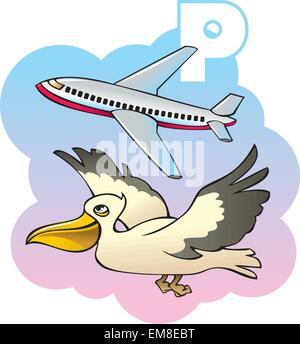 Alphabet letter P pelican children vector Stock Vector Image & Art - Alamy