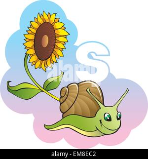 Children alphabet: letter S Stock Vector