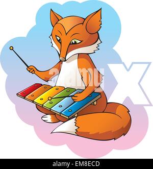 Children alphabet: letter X Stock Vector