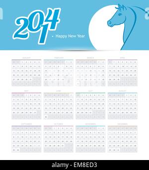 Calendar 2014 Stock Vector