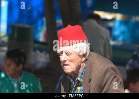 Old Man Wearing A Fez Hat, Sarajevo, Bosnia And Herzegovina Stock Photo
