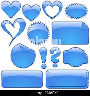 Blue Glass Shapes Stock Vector