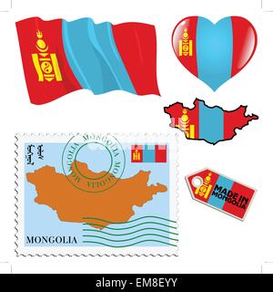 national colours of Mongolia Stock Vector