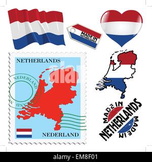 national colours of Netherlands Stock Vector