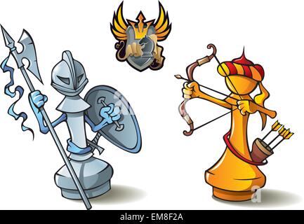 Chess set: Pawns Stock Vector