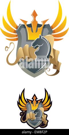 Chess heraldic emblem Stock Vector