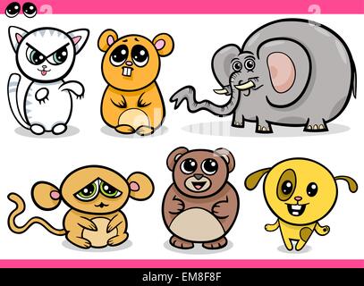 cute kawaii animals cartoons Stock Vector