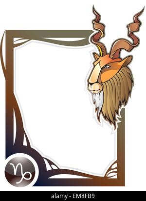 Zodiac frame series: Capricorn Stock Vector