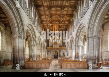 St Davids Cathedral Interior St Davids Pembrokeshire Wales Stock Photo