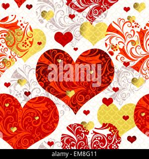Vintage seamless valentine pattern Stock Vector