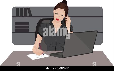 young woman on a phone Stock Vector