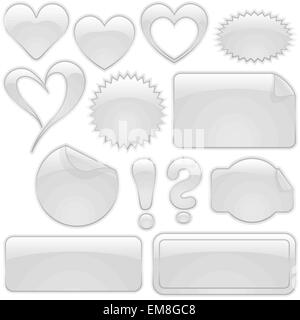 White Glass Shapes Stock Vector