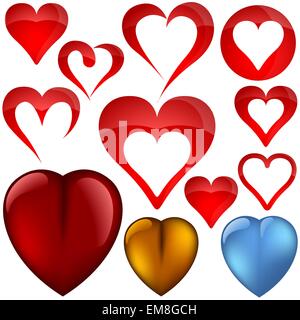 Heart Icons Stock Vector