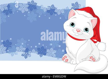 Christmas cat background Stock Vector