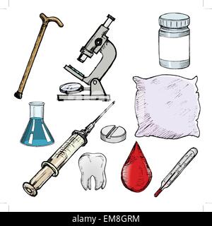 set of medical objects Stock Vector