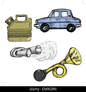 set of automotive objects Stock Vector