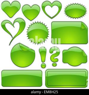 Green Glass Shapes Stock Vector
