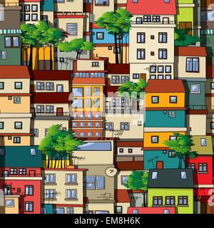 Favela seamless pattern Stock Vector