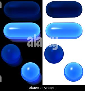 Blue Glass Buttons Stock Vector
