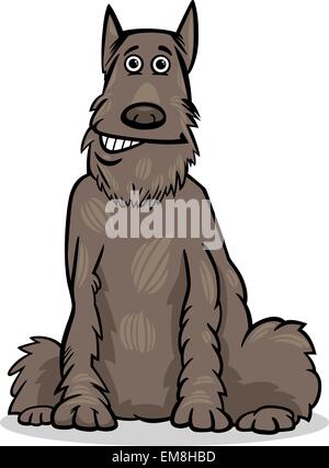 schnauzer dog cartoon illustration Stock Vector