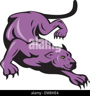 panther prowling isolated on white Stock Vector