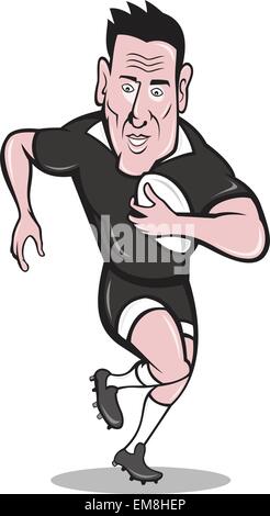 Rugby Player Running With Ball Stock Vector
