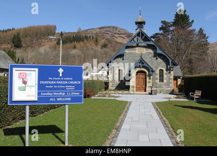 Exterior of Dundurn Parish church St Fillans Scotland  April 2015 Stock Photo