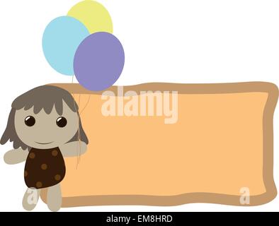 girl and balloons Stock Vector