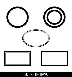 Vector illustration of different shapes of stamps frames Stock Vector ...