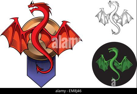 Heraldic dragon Stock Vector