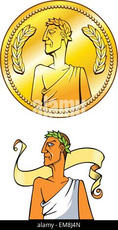 Emperor coin Stock Vector