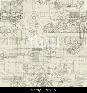 Seamless pattern vehicles design Stock Vector