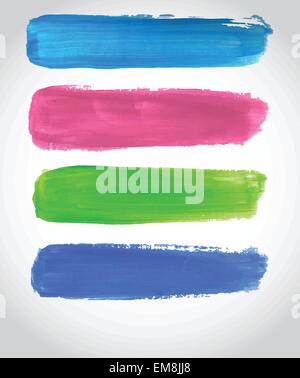 Painted multicolored bright banners. Vector illustration for your design Stock Vector