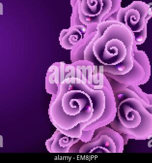 Purple Rose Background. Stock Vector