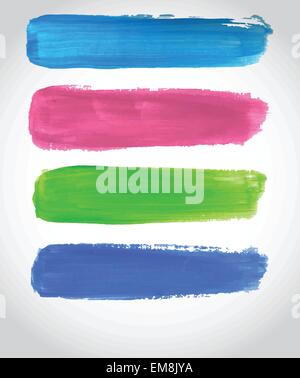 Painted multicolored bright banners. Vector illustration for your design Stock Vector