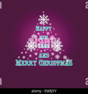 Christmas card with watercolor painted fir tree with multicolored balls Stock Vector