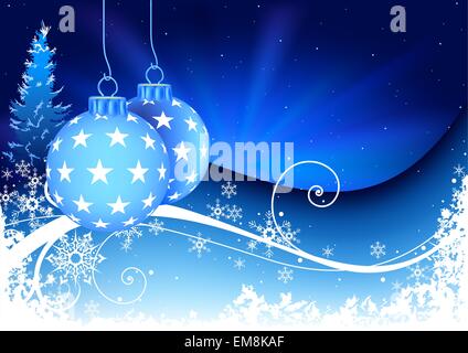 Blue Christmas Composition Stock Vector