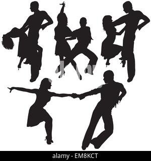 Latino Dance Silhouettes Stock Vector