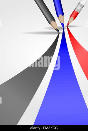 Colour Pencils Drawing Lines. Stock Vector
