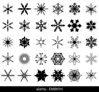 collection of different christmas snow flakes Stock Vector Image & Art ...