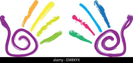 colored hands Stock Vector