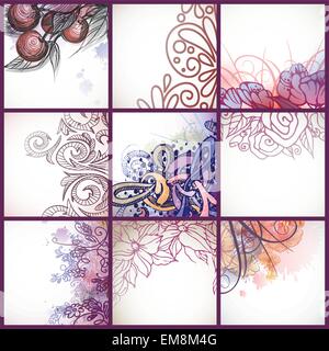 Set Of Floral Backgrounds. Stock Vector