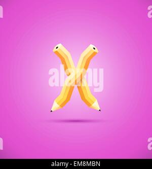 Crossed pencils icon Stock Vector