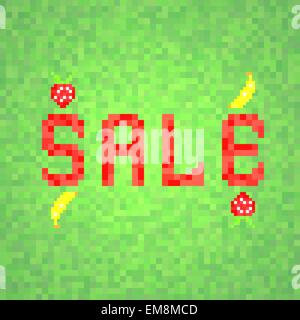 The poster in the pixel style Stock Vector
