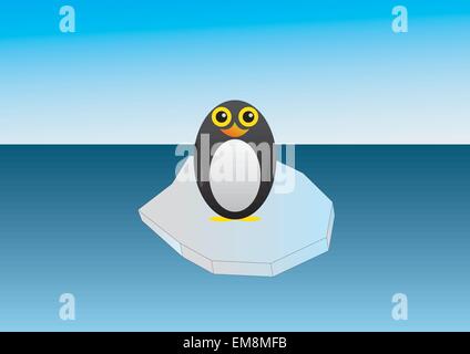 Penguin on an ice floe Stock Vector
