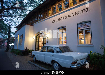 A car outside The Old Harbour Hotel in Fort Kochi, Kerala India Stock Photo